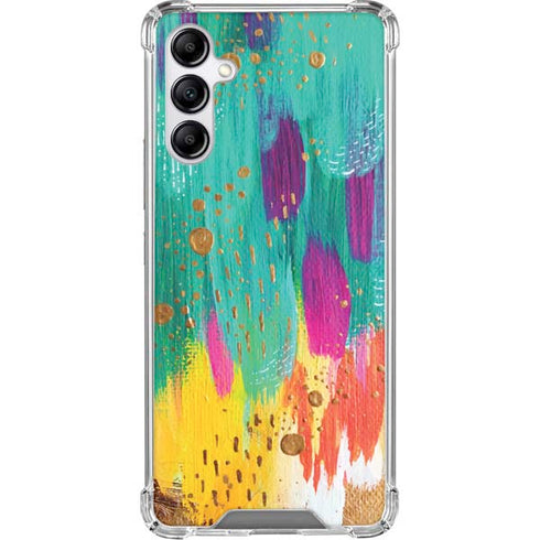 Turquoise Brush Stroke by Etta Vee Galaxy A15 5G Clear Case